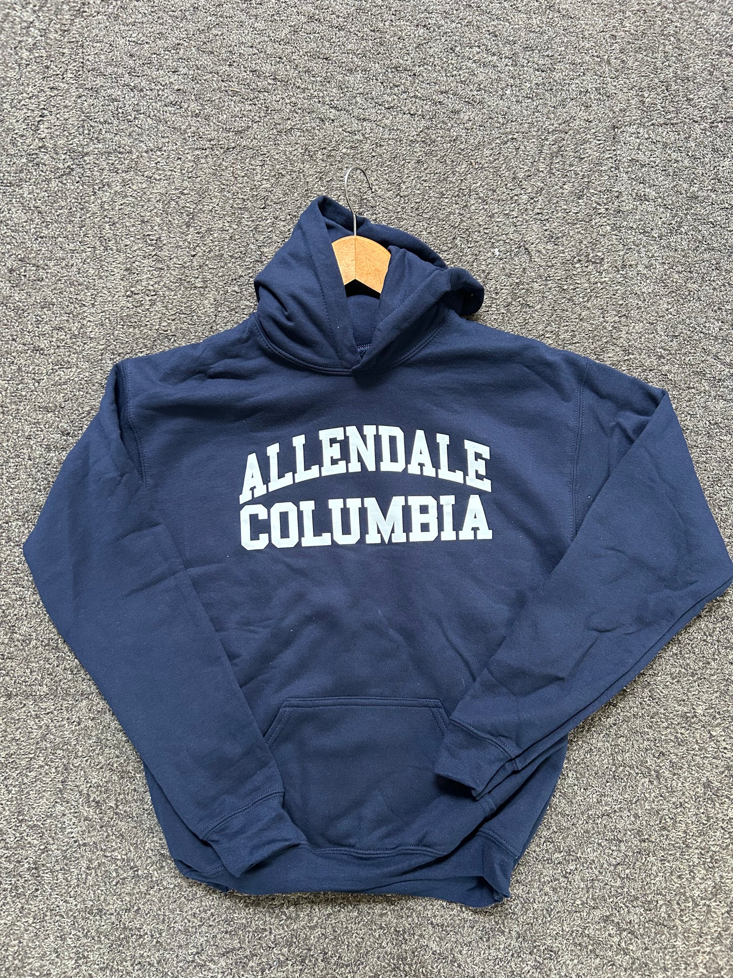 ADULT SIZES RESTOCKED: Classic Navy Allendale Columbia Hoodie