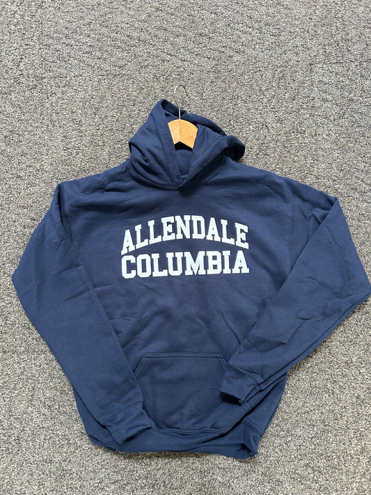 ADULT SIZES RESTOCKED: Classic Navy Allendale Columbia Hoodie