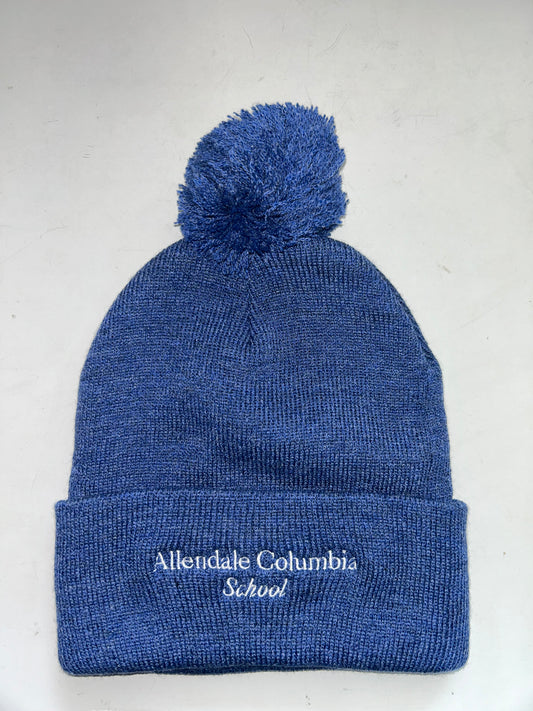 AC Knit Hat with Pom Pom