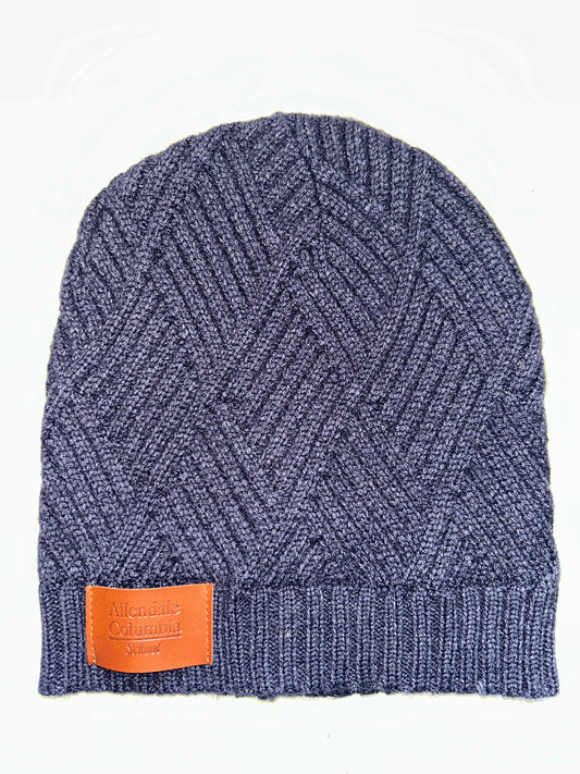 Gray Argyle Knit Beanie