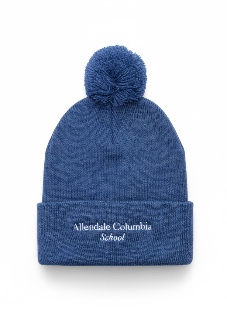 AC Knit Hat with Pom Pom